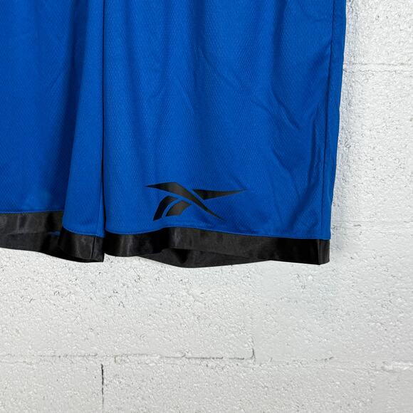 Reebok Men's 11" Regular-Fit Logo-Print Mesh Basketball Shorts vector blue XL - Picture 3 of 8